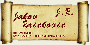 Jakov Raičković vizit kartica